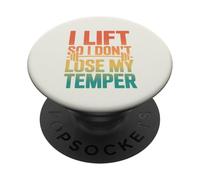 Retro I Lift So I Dont Lose My Temper - Entrenamiento Divertido PopSockets PopGrip Adhesivo