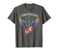 Retro I Teach Rock Stars Profesor Coro Escuadrón Música Motivar Camiseta