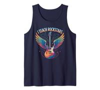 Retro I Teach Rock Stars Profesor Coro Escuadrón Música Motivar Camiseta sin Mangas