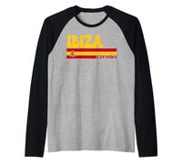 Retro Ibiza Ciudad España Vintage Estética Verano Vacaciones Camiseta Manga Raglan