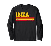 Retro Ibiza Ciudad España Vintage Estética Verano Vacaciones Manga Larga