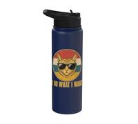 Retro Ich Mache was ich Want, cat Funny cat Lover Stainless Steel Insulated Water Bottle