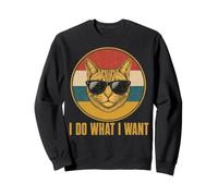 Retro Ich Mache Was ich Want, Cat Funny Cat Lover Sudadera