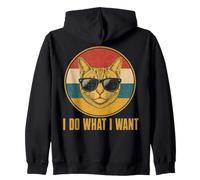 Retro Ich Mache Was ich Want, Cat Funny Cat Lover Sudadera con Capucha