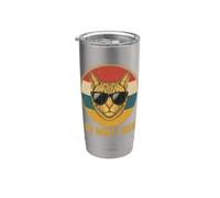 Retro Ich Mache was ich Want, cat Funny cat Lover Vaso térmico de acero inoxidable de doble pared