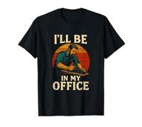 Retro I'Ll Be In My Office Funny Carpenter Woodworking Hombres Camiseta