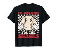 Retro I'm Just Here for the Snacks Baseball Boys Game Day Camiseta