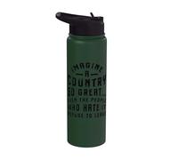 Retro Imagine un país tan grande Cita patriótica Stainless Steel Insulated Water Bottle