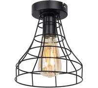 Retro Iron Black Ceiling Lamp LED Industrial Modern Ceiling Lamp - Lighting Cage Lamps Home Living Room Decoration,estilo minimalista
