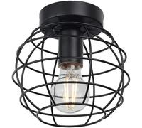 Retro Iron Black Ceiling Lamp LED Industrial Modern Ceiling Lamp - Lighting Cage Lamps Home Living Room Decoration,estilo minimalista
