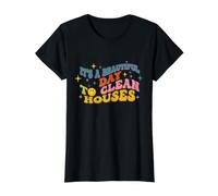 Retro It's A Beautiful Day to Clean Houses Funny Housekeeper Camiseta gráfica económica