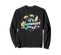 Retro "It's Summer Time" Tabla de surf de palmera Tie Dye Beach Sudadera