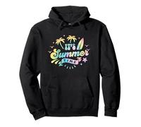 Retro "It's Summer Time" Tabla de surf de palmera Tie Dye Beach Sudadera con Capucha