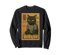Retro Japanese Anime Manga Funny Cat Bruh Sudadera