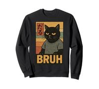 Retro Japanese Anime Manga Funny Cat Bruh Sudadera