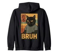 Retro Japanese Anime Manga Funny Cat Bruh Sudadera con Capucha