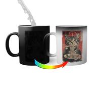Retro Japanese Cat Eating Ramen Taza mágica | Funny Novelty Tazas mágicas 330ml