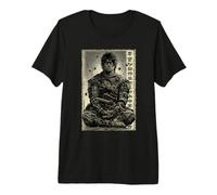 Retro Japonés Anime Samurai Katana Zen Kanji Camiseta Premium