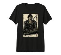 Retro Japonés Anime Samurai Katana Zen meditar Kanji Camiseta Premium