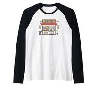 Retro Japonés Cat Café Lofi Arte Estético Camiseta Manga Raglan