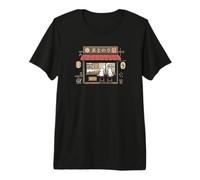 Retro Japonés Cat Café Lofi Arte Estético Camiseta Premium
