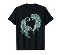 Retro japonés Glitch Art Tiger Sumi-e Fighter Graphic Camiseta