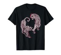 Retro japonés Glitch Art Tiger Sumi-e Fighter Graphic Camiseta