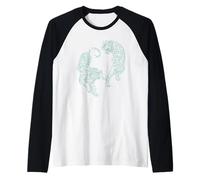 Retro japonés Glitch Art Tiger Sumi-e Fighter Graphic Camiseta Manga Raglan