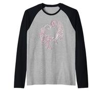 Retro japonés Glitch Art Tiger Sumi-e Fighter Graphic Camiseta Manga Raglan