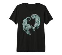 Retro japonés Glitch Art Tiger Sumi-e Fighter Graphic Camiseta Premium