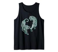 Retro japonés Glitch Art Tiger Sumi-e Fighter Graphic Camiseta sin Mangas