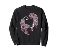 Retro japonés Glitch Art Tiger Sumi-e Fighter Graphic Sudadera