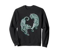 Retro japonés Glitch Art Tiger Sumi-e Fighter Graphic Sudadera