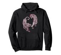 Retro japonés Glitch Art Tiger Sumi-e Fighter Graphic Sudadera con Capucha
