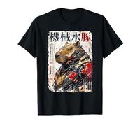 Retro Japonés Mecha Capybara Cyborg Ukiyo-E Style Anime Camiseta