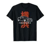 Retro JDM Drift Coche Japón Yokohama Bayshore Japonés Kanji Camiseta