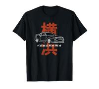 Retro JDM Drift Coche Japón Yokohama Bayshore Japonés Kanji Camiseta