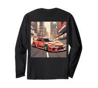 Retro JDM Drift Race Car Tokyo Street Racing (en la Parte Trasera) Manga Larga