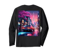 Retro JDM Japonés Racing Car Tokio Skyline Sakura Blossom Manga Larga