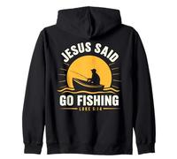 Retro Jesús dijo ir a pescar - Christian Fisherman Lucas 5:14 Sudadera con Capucha