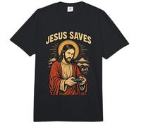 Retro Jesús Gamer Christian Faith Divertido Jesús Juego de Palabras Diversión Comfort Colors Adult Heavyweight T-Shirt