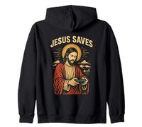 Retro Jesús Gamer Christian Faith Divertido Jesús Juego de Palabras Diversión Sudadera con Capucha