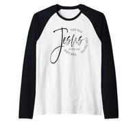 Retro Jesus The Life - Verso bíblico Inspirador Cristiano Camiseta Manga Raglan