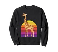 Retro Jirafa Vintage 80s Atardecer Safari Zoo Animal Sudadera