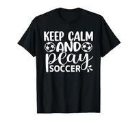 Retro Keep Calm and Play Soccer Team Spirit Mama Dad Matching Camiseta