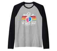 Retro Keeper of The Gender Cute Género Revelar Fiesta Pareja Camiseta Manga Raglan