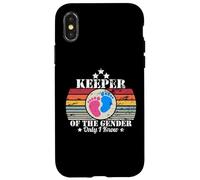 Retro Keeper of The Gender Cute Género Revelar Fiesta Pareja Carcasa para iPhone X/XS