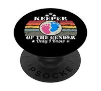 Retro Keeper of The Gender Cute Género Revelar Fiesta Pareja PopSockets PopGrip Adhesivo