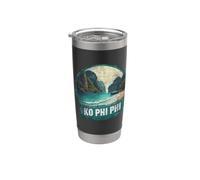 Retro Ko Phi Phi Paisaje Vintage Recuerdo Vaso térmico de acero inoxidable de doble pared