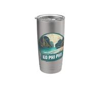 Retro Ko Phi Phi Paisaje Vintage Recuerdo Vaso térmico de acero inoxidable de doble pared